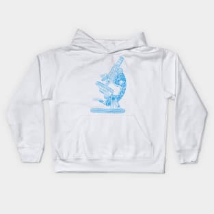 Scientific Microscope Line Drawing (Light Blue) Kids Hoodie